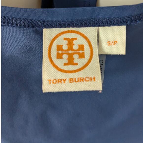 TORY‎ BURCH Wrap Halter One Piece Swimsuit Capri Blue Resort Cruise 36528 Sz S - Picture 7 of 8